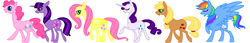 Size: 1750x300 | Tagged: safe, artist:spiderishdrawsmostlyponies, applejack, fluttershy, pinkie pie, rainbow dash, rarity, twilight sparkle, g4, mane six