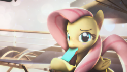 Size: 1920x1080 | Tagged: safe, artist:star-lightstarbright, fluttershy, g4, 3d, female, food, ice cream, popsicle, sea salt ice cream, solo