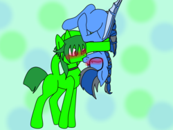 Size: 1024x768 | Tagged: safe, artist:de4thk1tty, artist:stepzzi, oc, oc only, oc:dark script, oc:lime tendril, bat pony, pony, base used, blushing, couple, female, glasses, hanging, jewelry, kissing, male, necklace, oc x oc, shipping, straight, tentacles, upside down