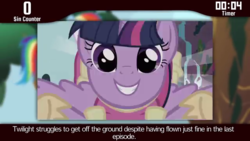 Size: 640x360 | Tagged: safe, edit, edited screencap, screencap, twilight sparkle, alicorn, pony, cinemare sins, g4, magical mystery cure, princess twilight sparkle (episode), continuity, twilight sparkle (alicorn)