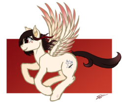 Size: 2820x2368 | Tagged: safe, artist:speed-chaser, oc, oc only, oc:alissa1010, pegasus, pony, birthday gift, flying, happy, high res, simple background, sketch, solo, transparent background