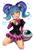 Size: 600x895 | Tagged: safe, artist:tzc, pixel pizazz, human, equestria girls, g4, eyeball, female, human coloration, humanized, kneeling, nail polish, open mouth, sitting, solo