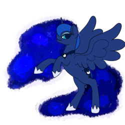 Size: 2362x2362 | Tagged: safe, artist:ponycide, princess luna, g4, female, high res, rearing, simple background, solo, spread wings, transparent background