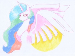 Size: 3122x2360 | Tagged: safe, artist:frozensoulpony, princess celestia, g4, female, high res, solo, traditional art