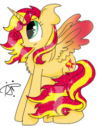 Size: 640x834 | Tagged: safe, artist:gallantserver, sunset shimmer, alicorn, pony, g4, alicornified, ethereal mane, female, race swap, shimmercorn, simple background, solo, starry mane, transparent background