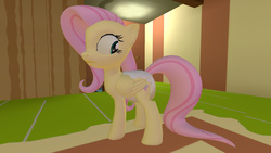 Size: 1024x576 | Tagged: safe, artist:xmechanicfox, fluttershy, g4, 3d, diaper, female, gmod, non-baby in diaper, solo