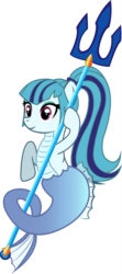 Size: 1690x3790 | Tagged: safe, artist:andrevus, sonata dusk, merpony, g4, female, ponified, solo, trident, weapon