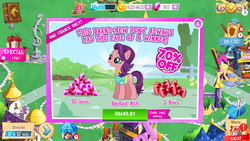 Size: 1280x720 | Tagged: safe, gameloft, fluttershy, spoiled rich, g4, bow, gem, vip