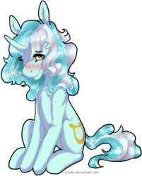 Size: 775x963 | Tagged: safe, artist:onylex, lyra heartstrings, g4, blushing, female, long mane, solo