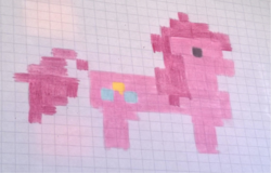 Size: 768x491 | Tagged: safe, artist:toyminator900, pinkie pie, g4, adventure ponies, female, graph paper, photo, solo, traditional art
