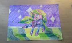 Size: 1023x614 | Tagged: safe, artist:mlpariana, lemon zest, equestria girls, g4, equestria girls ponified, female, ponified, solo, traditional art