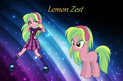 Size: 1095x729 | Tagged: safe, artist:fabulousangy, lemon zest, equestria girls, g4, equestria girls ponified, ponified, wallpaper