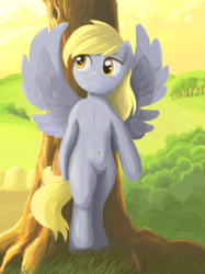 Size: 1280x1707 | Tagged: safe, artist:ter0k, derpy hooves, pony, g4, bipedal, female, solo, tree