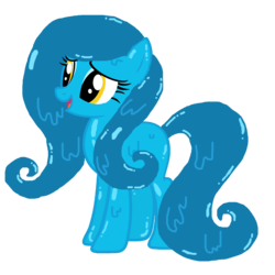 Size: 1536x1536 | Tagged: safe, artist:motownwarrior01, artist:pegasski, oc, oc only, oc:blue raspberry, goo pony, original species, g4, base used, simple background, solo, transparent background