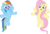 Size: 8702x6000 | Tagged: safe, artist:aethon056, fluttershy, rainbow dash, pegasus, pony, flutter brutter, g4, my little pony: friendship is magic, absurd resolution, belly, can i do it on my own, cute, dashabetes, duo, flying, inkscape, open mouth, shyabetes, simple background, singing, transparent background, vector