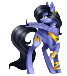 Size: 2390x2674 | Tagged: safe, artist:scarlet-spectrum, oc, oc only, oc:eigii, art trade, bedroom eyes, high res, long legs, long tail, partially open wings, raised hoof, simple background, solo, tail, transparent background, wings
