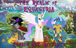 Size: 800x509 | Tagged: safe, king sombra, princess celestia, princess ember, dragon, g4, civilization, civilization v, map, mod, video game