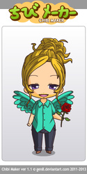 Size: 250x500 | Tagged: safe, zephyr breeze, human, g4, chibi, chibi maker, flower, humanized, male, open mouth, rose, solo, winged humanization