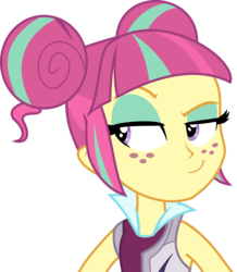 Size: 5198x5961 | Tagged: safe, artist:0921403, sour sweet, equestria girls, g4, my little pony equestria girls: friendship games, absurd resolution, archery, clothes, faic, female, freckles, simple background, smirk, solo, transparent background, vector