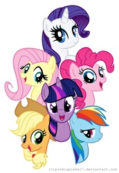 Size: 1862x2710 | Tagged: safe, artist:pinkcupcake17, applejack, fluttershy, pinkie pie, rainbow dash, rarity, twilight sparkle, g4, mane six