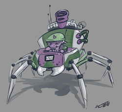 Size: 1908x1747 | Tagged: safe, artist:liracrown, twilight sparkle, spider, g4, helmet, machine, mecha, sketch