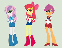 Size: 667x509 | Tagged: safe, artist:darknessnight190, apple bloom, scootaloo, sweetie belle, equestria girls, g4, cutie mark crusaders, sailor moon (series), sailor senshi, simple background