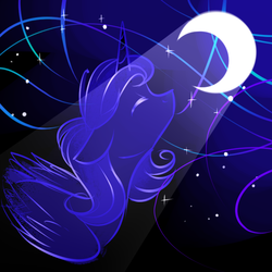 Size: 750x750 | Tagged: safe, artist:cosmalumi, princess luna, g4, moon, solo