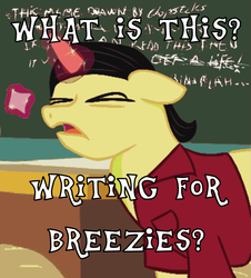 Size: 518x572 | Tagged: safe, artist:chopsticks, edit, breezie, community, funny, hilarious in hindsight, meme, picture for breezies (reaction image), ponified, ponified meme, reaction image, reading, rule 85, señor chang, solo, squint, tv show