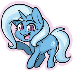 Size: 612x603 | Tagged: dead source, safe, artist:twisted-sketch, trixie, pony, unicorn, g4, female, mare, simple background, solo, waving