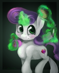 Size: 1024x1276 | Tagged: safe, artist:isaeliseduk, sweetie belle, g4, cutie mark, female, magic, solo, the cmc's cutie marks