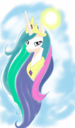 Size: 1000x1700 | Tagged: safe, artist:theroyalprincesses, princess celestia, g4, bust, cloud, female, jewelry, portrait, solo, sun, tiara