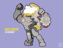 Size: 3300x2550 | Tagged: safe, artist:inspectornills, bulk biceps, pony, g4, armor, bipedal, crossover, high res, male, overwatch, reinhardt, solo, video game