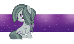 Size: 3000x1800 | Tagged: safe, alternate version, artist:starpony206, marble pie, g4, alternate hairstyle, blushing, bow, braid, cute, female, hair bow, hair over one eye, marblebetes, smiling, solo