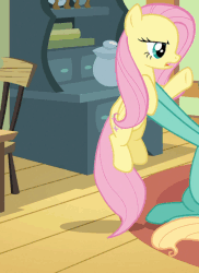 Size: 439x604 | Tagged: safe, screencap, fluttershy, zephyr breeze, pegasus, pony, flutter brutter, g4, animated, brother and sister, female, floppy ears, fluttershy is not amused, frown, glare, grumpy, holding a pony, male, mare, messy mane, petting, siblings, sitting, solo focus, stallion, unamused