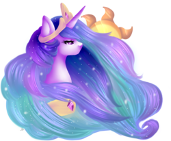 Size: 2546x2100 | Tagged: dead source, safe, artist:bambudess, artist:xkittyblue, princess celestia, alicorn, pony, g4, collaboration, female, high res, solo