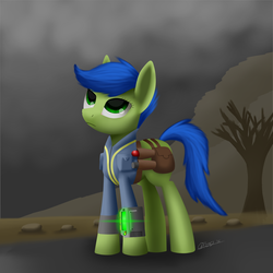 Size: 1600x1600 | Tagged: safe, artist:titan2955, oc, oc only, oc:scotch tape, fallout equestria, fallout equestria: project horizons, solo