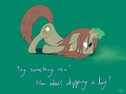 Size: 1024x767 | Tagged: safe, artist:pexpy, oc, oc only, oc:lucidity, bored, scooting, solo