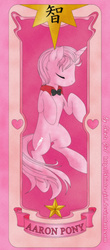 Size: 900x2054 | Tagged: safe, artist:shinta-girl, oc, oc only, pony, unicorn, aaron pony, card, cardcaptor sakura, kanji, solo