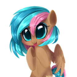 Size: 3000x3000 | Tagged: safe, artist:sallylapone, oc, oc only, pegasus, pony, cute, high res, solo, tongue out