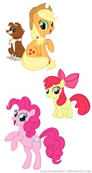 Size: 2890x5385 | Tagged: safe, artist:pinkcupcake17, apple bloom, applejack, pinkie pie, winona, g4