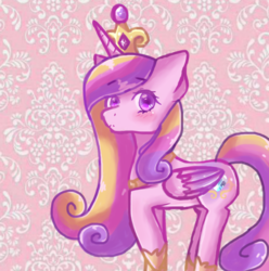 Size: 619x623 | Tagged: safe, artist:omidino123, princess cadance, g4, female, raised hoof, solo