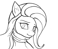 Size: 2230x1886 | Tagged: safe, artist:lmgchikess, fluttershy, bat pony, anthro, g4, female, flutterbat, monochrome, race swap, solo