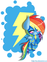 Size: 960x1280 | Tagged: safe, artist:cofee-love, rainbow dash, g4, bedroom eyes, chibi, clothes, female, looking at you, solo, wonderbolts uniform