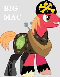 Size: 792x1009 | Tagged: safe, artist:sircxyrtyx, artist:skulluigi, edit, big macintosh, earth pony, pony, g4, 1000 hours in ms paint, beanie, big show, crossover, hat, male, ms paint, parody, simple background, solo, stallion, vector, wrestling, wwe