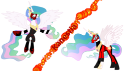 Size: 2100x1200 | Tagged: safe, artist:90sigma, artist:lextsy, artist:skulluigi, princess celestia, pony, g4, 1000 hours in ms paint, crossover, eyes closed, female, kane, mare, mask, ms paint, parody, simple background, solo, transparent background, wrestling, wwe