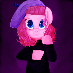 Size: 1500x1500 | Tagged: safe, artist:biohazardousdouglas, pinkie pie, earth pony, pony, g4, beret, clothes, sweater