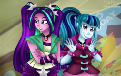 Size: 1129x714 | Tagged: safe, artist:tinacrazy29, aria blaze, sonata dusk, equestria girls, g4, my little pony equestria girls: rainbow rocks, cute, scene interpretation, sonatabetes, wide hips