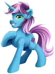 Size: 1410x1880 | Tagged: safe, artist:meotashie, oc, oc only, oc:gyro tech, pony, unicorn, chest fluff, solo