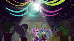 Size: 1280x720 | Tagged: safe, screencap, captain planet, carlos thunderbolt, fleur-de-lis, heath burns, jet set, micro chips, pixel pizazz, sandalwood, suri polomare, violet blurr, equestria girls, g4, my little pony equestria girls: friendship games, clothes, crystal prep academy uniform, female, male, school uniform