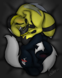 Size: 1200x1500 | Tagged: safe, artist:miniferu, oc, oc only, bat pony, bee, bee pony, monster pony, original species, pony, sleeping